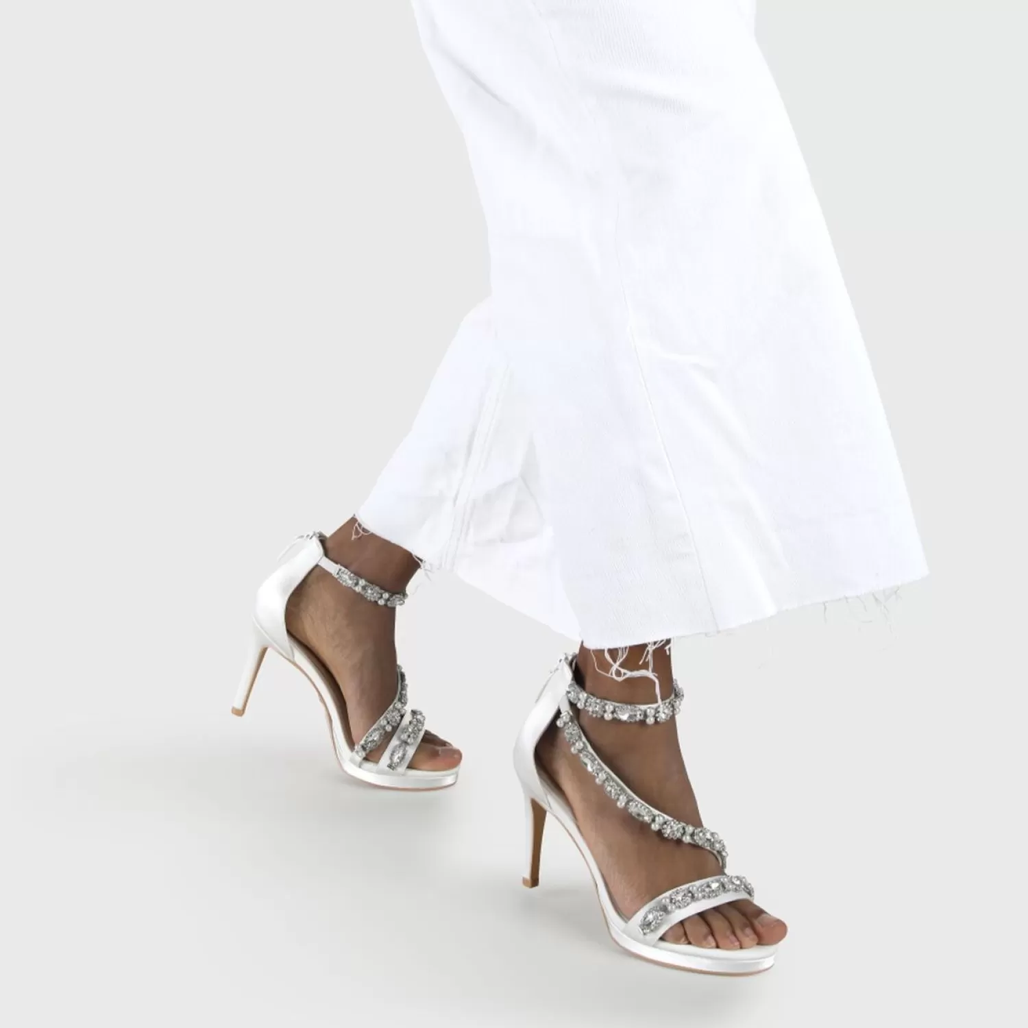 Fashion Anna Ankle-Strap Sandal Women Bridal Shoes